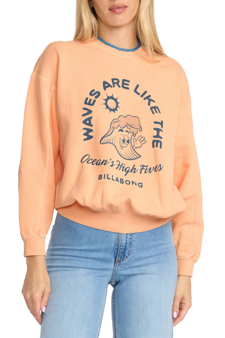 Time for Kendal Crewneck Fleece Graphic Sweatshirt, Main, color, SUNSTONE