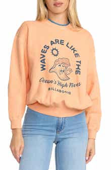 Billabong Time for Kendal Crewneck Fleece Graphic Sweatshirt