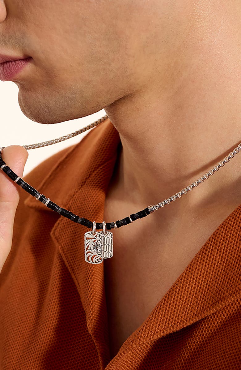 John Hardy Heishi Tag Necklace Sterling Silver, Alternate, color, Silver
