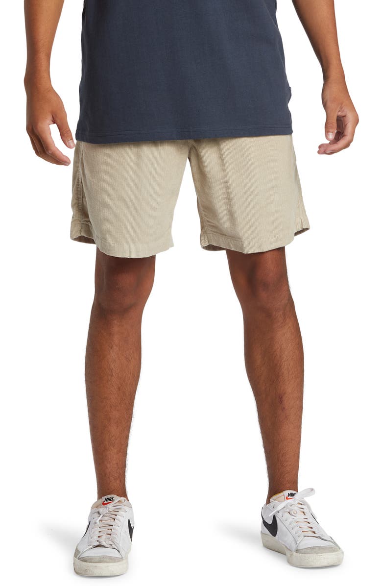 Quiksilver Taxer Corduroy Drawstring Shorts, Main, color, Plaza Taupe