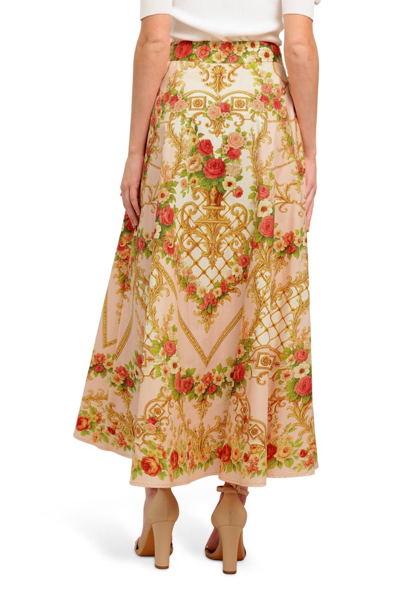 Printed Midi Skirt, Alternate, color, PINK