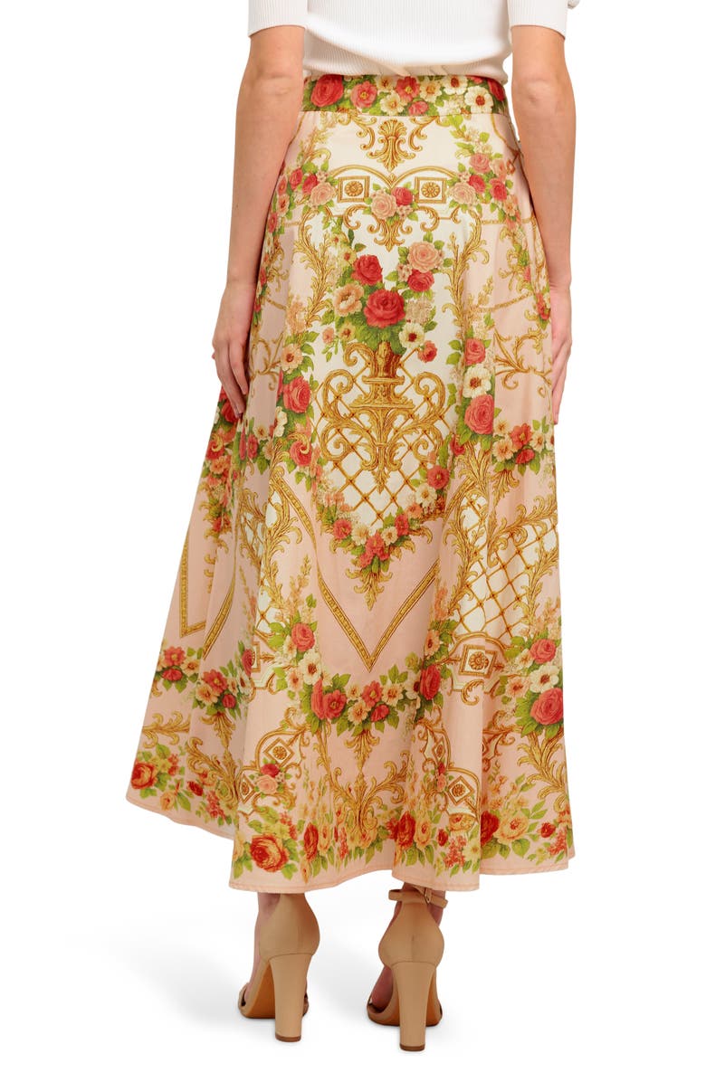 FLYING TOMATO Printed Midi Skirt, Alternate, color, Pink