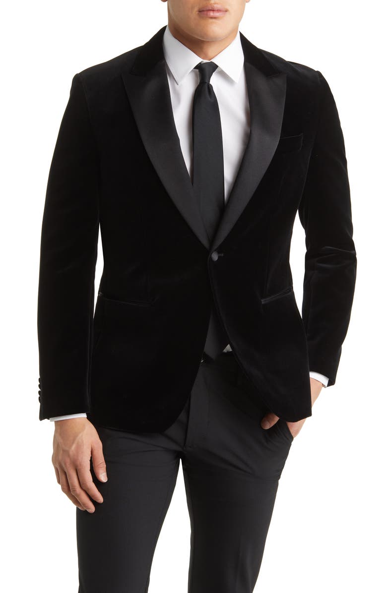 BOSS Hutson Cotton Velvet Dinner Jacket, Main, color,