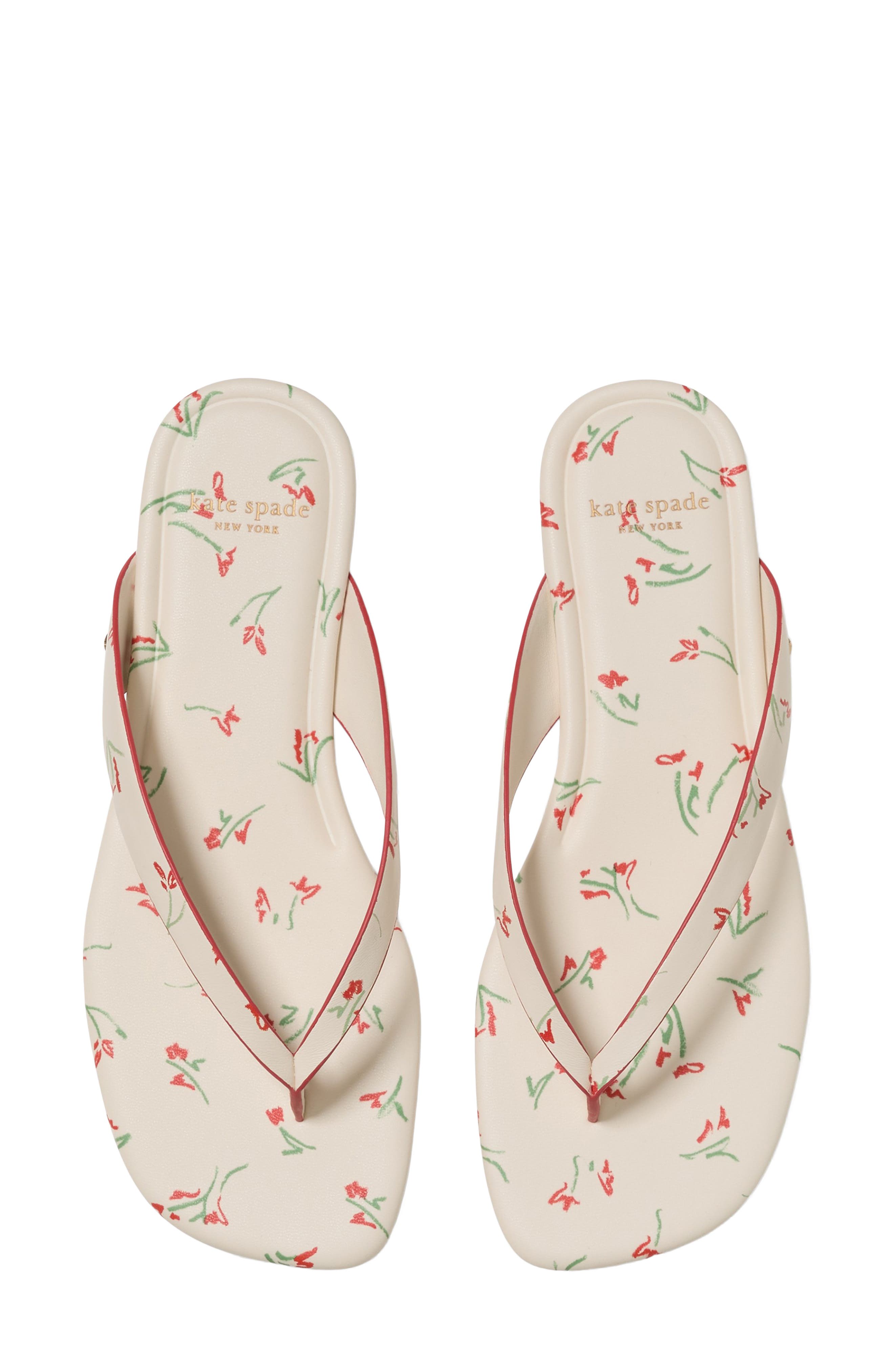 Kate Spade New York sandie flip flop, Alternate, color, Cream Multi