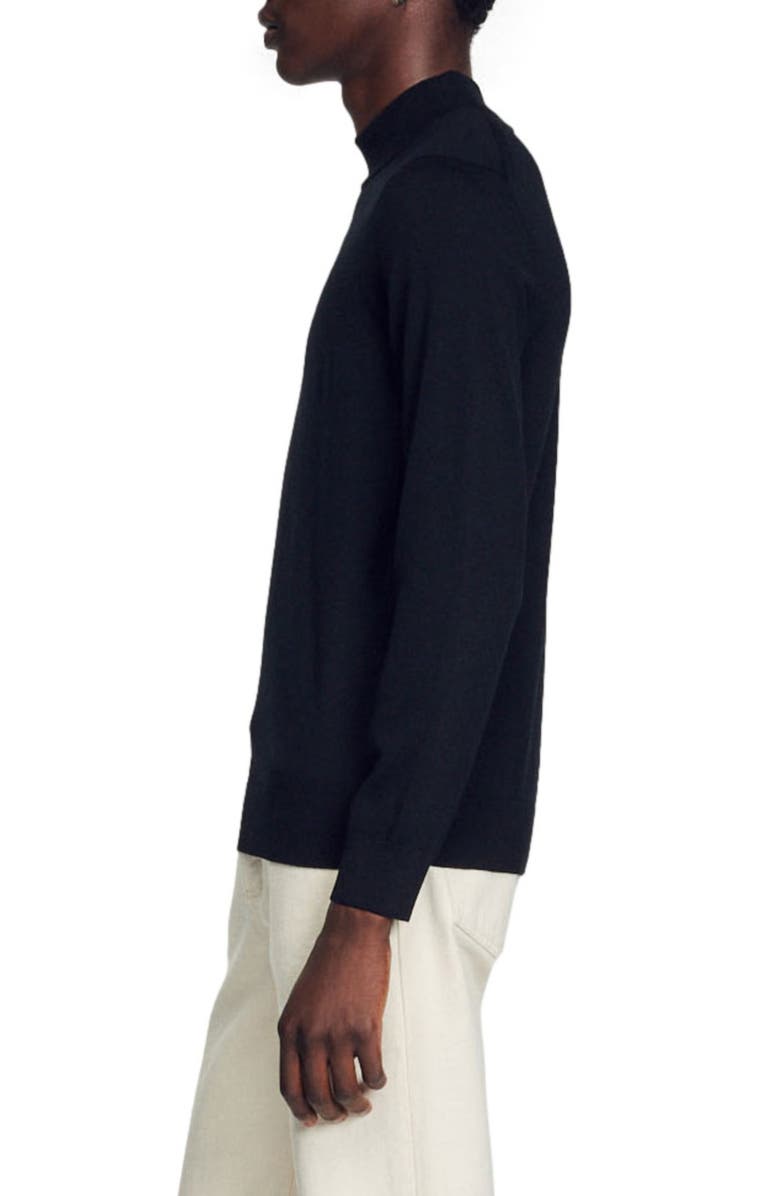 SANDRO Industrial Mock Neck Wool Sweater, Alternate, color,