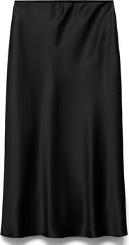 MANGO Satin Midi Skirt