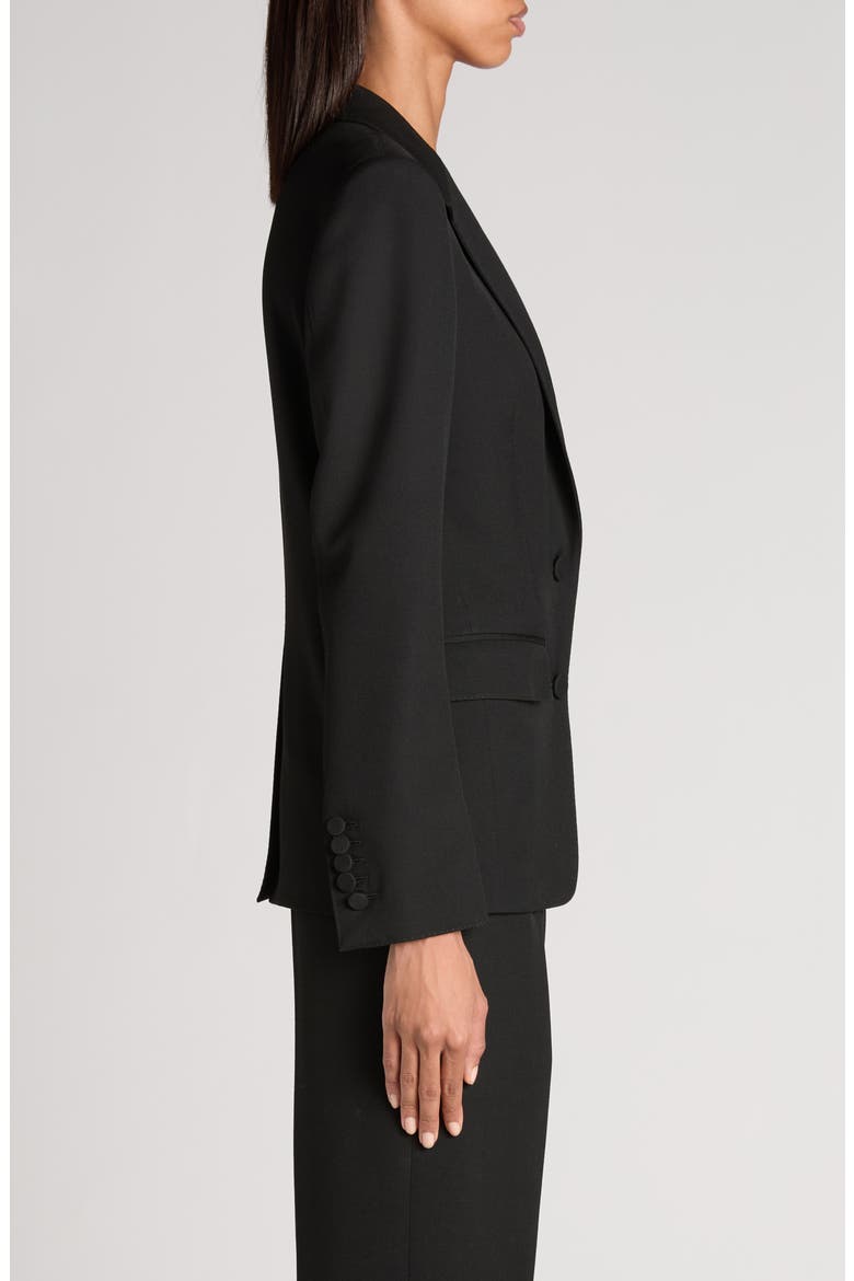 Sharp Shoulder Wool Grain de Poudre Jacket, Alternate, color, BLACK