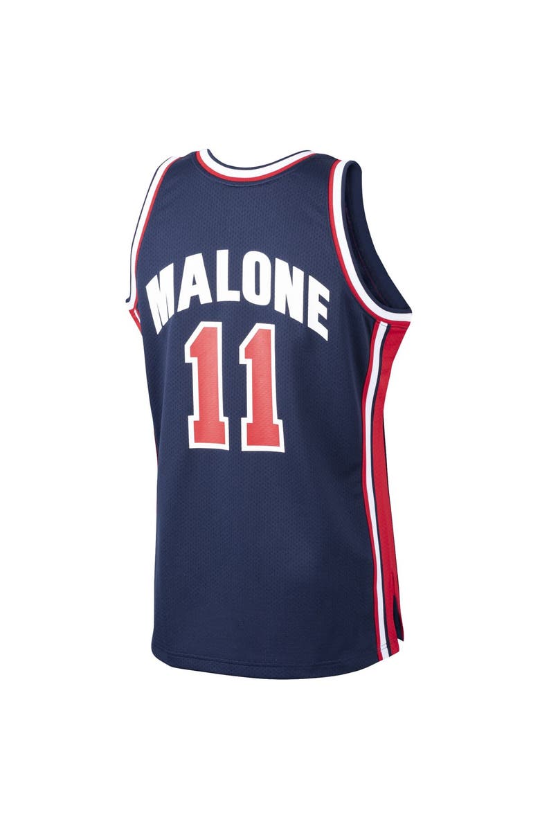 Mitchell & Ness Men's Mitchell & Ness Karl Malone Navy USA Basketball Home 1992 Dream Team Authentic Jersey, Alternate, color, 