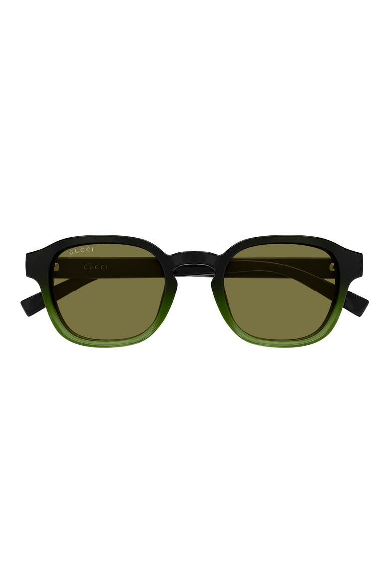 49mm Small Round Sunglasses, Main, color, SHINY GRADIENT BLACK