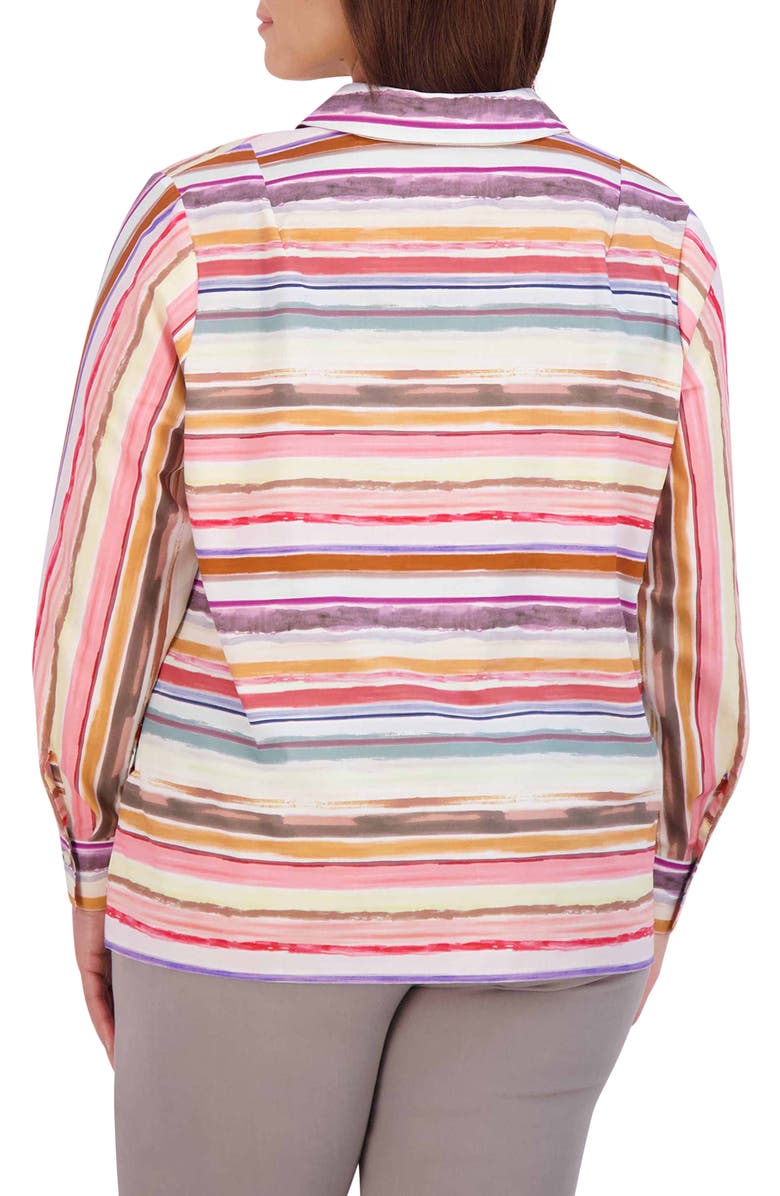Foxcroft Sophia Abstract Stripe Cotton Tunic Top, Alternate, color, Multi Stripe