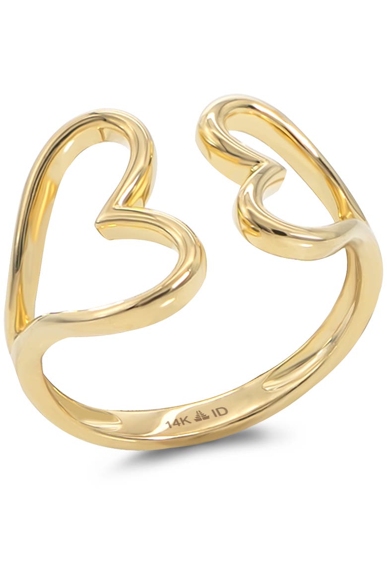 Couple Heart Ring in 14K Gold, Alternate, color, Yellow Gold