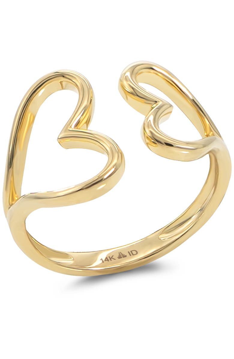 DEVATA Couple Heart Ring in 14K Gold, Alternate, color, Yellow Gold