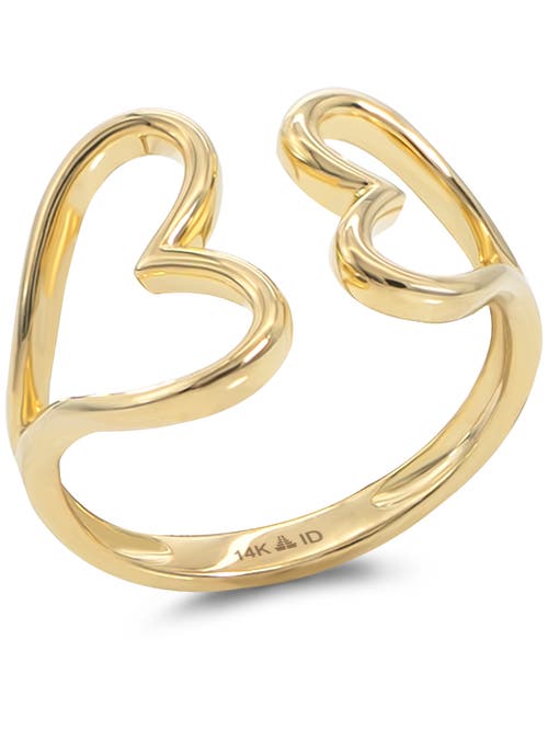 Devata Couple Heart Ring In Gold