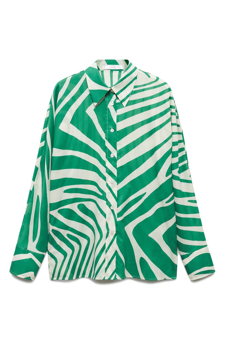 MANGO Stripe Cotton Button-Up Shirt, Alternate, color, 