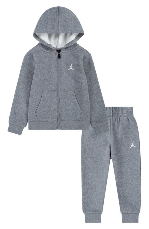 Jordan Kids' Brooklyn Fleece Full Zip Hoodie & Joggers Set In Gray
