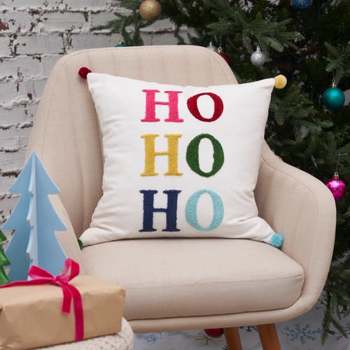 Carol & Frank Boho Hohoho Throw Pillow, 18" X 18" In Red