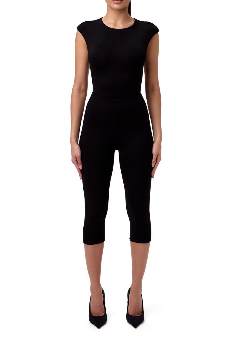 Smooth Sculpt Crop Leggings, Alternate, color, BLACK