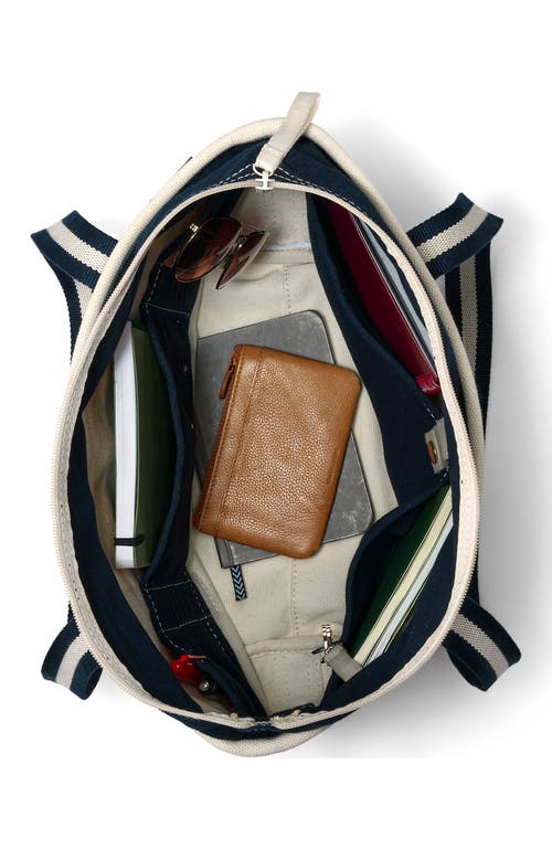 Lands' End Open Top Long Handle Canvas Tote Bag