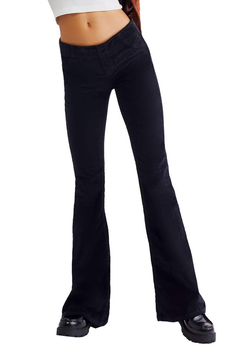 We the Free Pull-On Flare Corduroy Pants, Main, color, BLACK