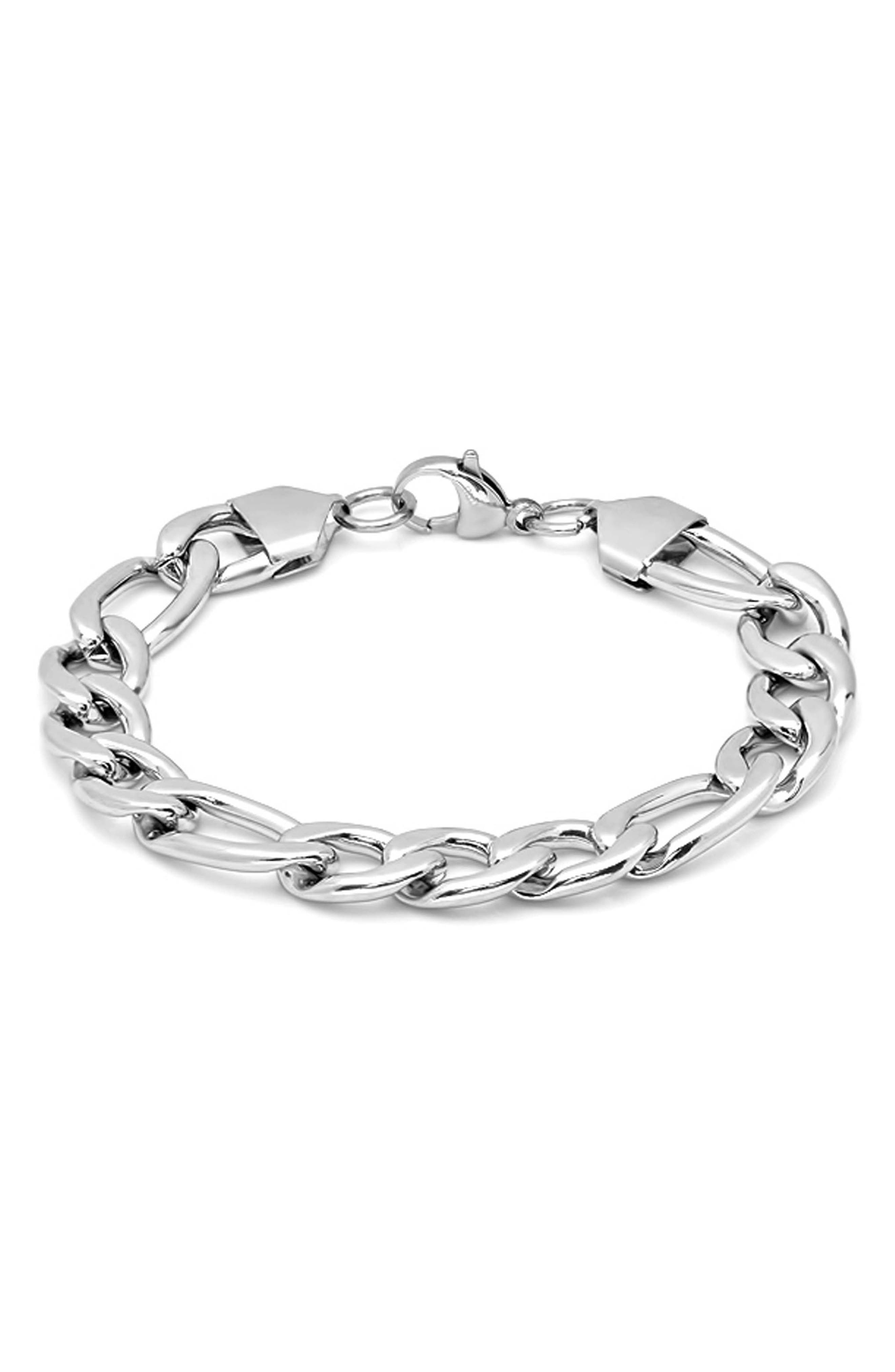 Men's Stainless Steel Figaro Link Bracelet