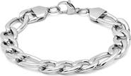 STEELTIME Men's Stainless Steel Figaro Link Bracelet