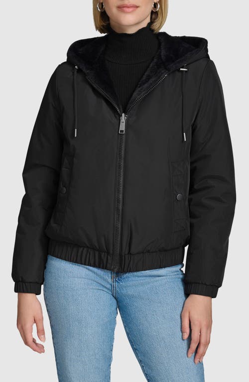 Andrew Marc Dalby Reversible Hooded Jacket in Black 