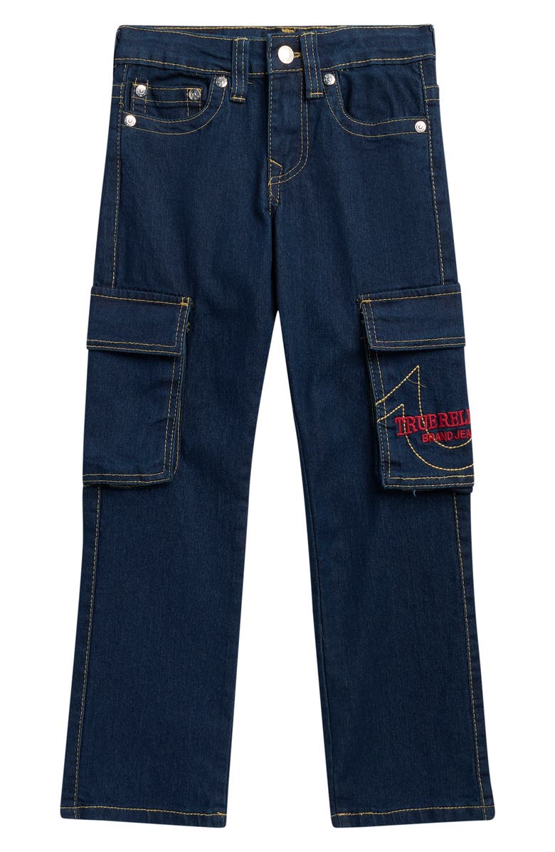 True Religion Kids' High Waist Cargo Jeans, Main, color, Dark Blue
