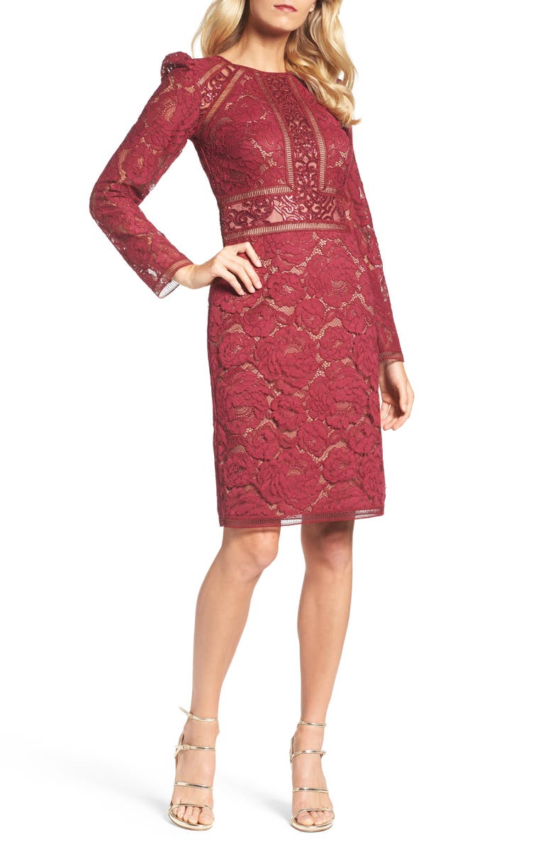 Tadashi Shoji Rose Lace Sheath Dress, Main, color,