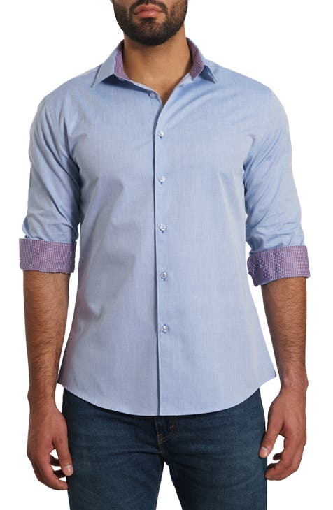 Chambray Long Sleeve Button-Up Shirt