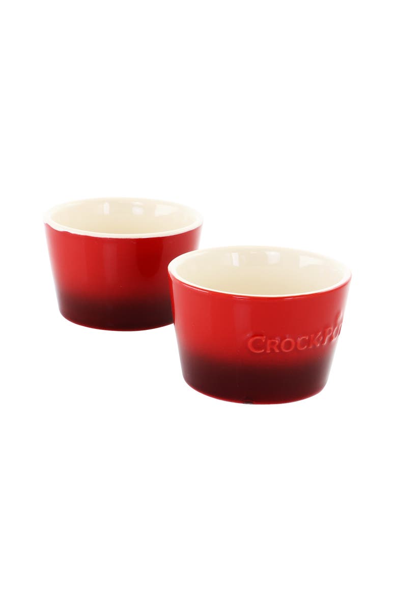 Crock-pot 2 Piece 8 Ounce Stoneware Ramekin Set, Alternate, color, Red