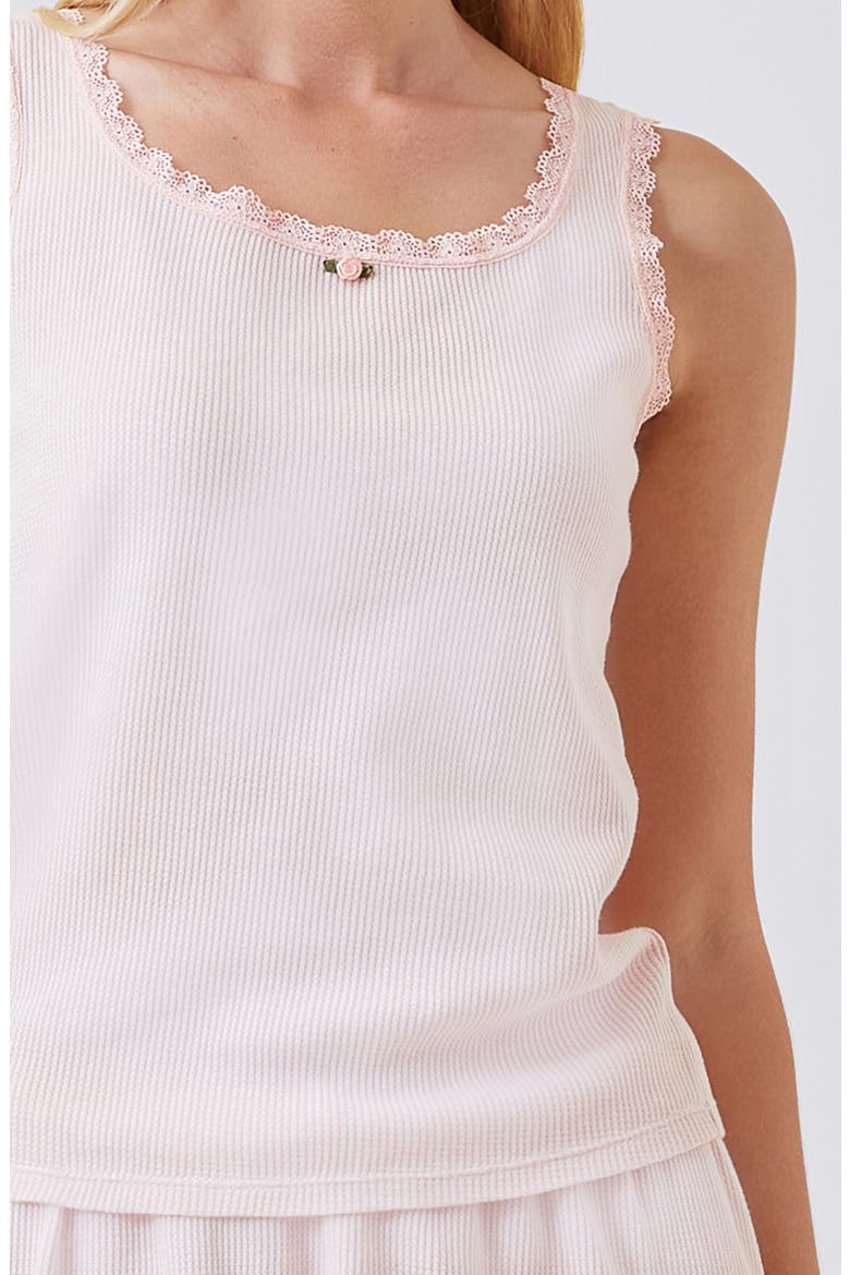 Claire Waffle Knit Short Pajamas, Alternate, color, PEARL BLUSH