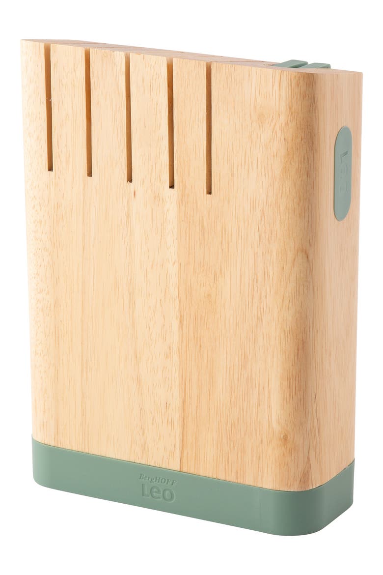 Leo Forest Knife Block 6-Piece Set, Alternate, color, GREEN/ BEIGE