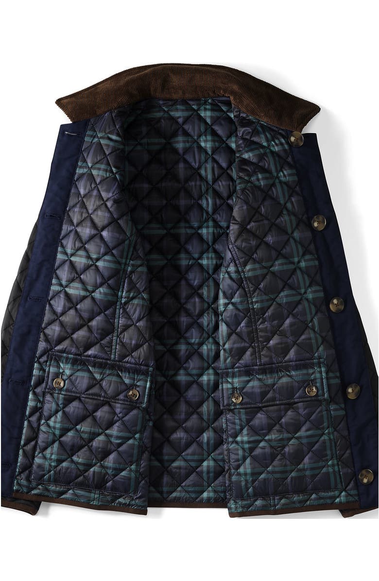 Lands' End Reversible Barn Quilted Jacket, Alternate, color, Black/Navy Plaid