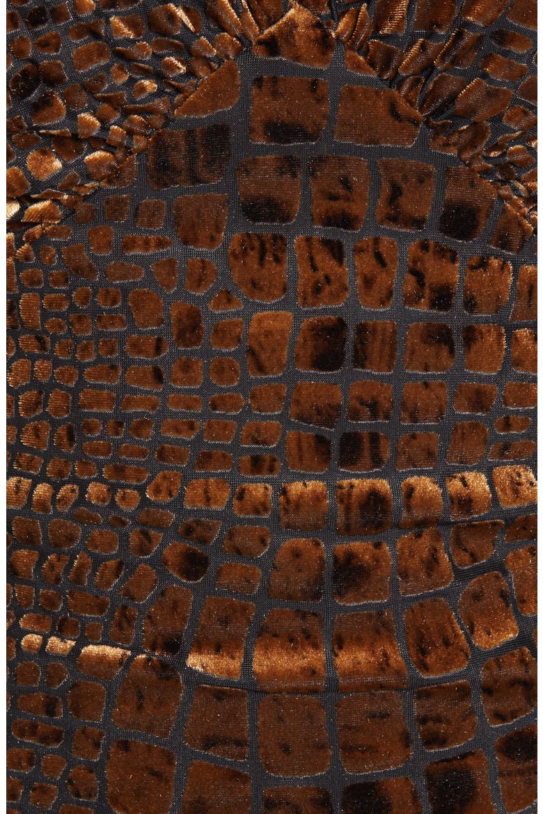 Reptile Burnout V-Neck Top, Alternate, color, BROWN BEAR REPTILE BURNOUT