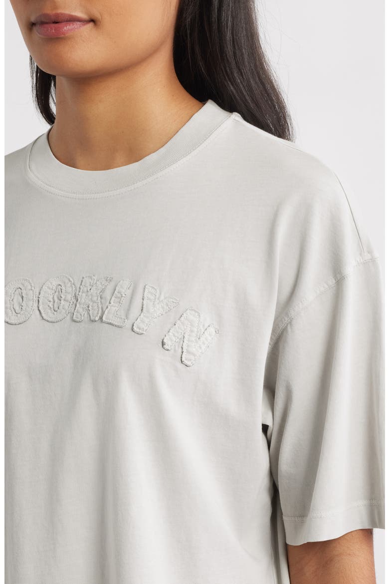 Logo Appliqué Cotton T-Shirt, Alternate, color, OYSTER MUSHROOM