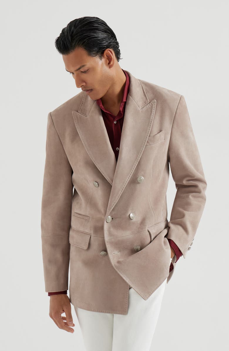 Brunello Cucinelli Suede blazer, Alternate, color, Yuta
