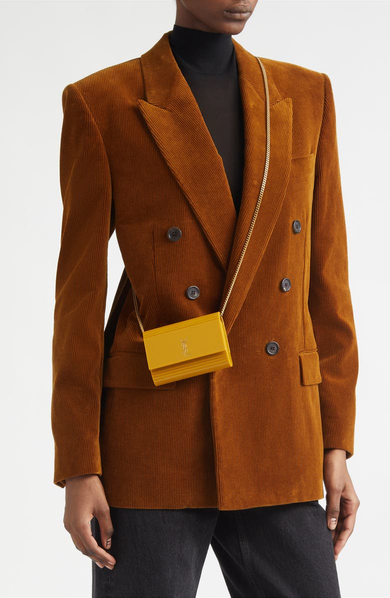 Saint Laurent VICKY MINI PLEXIGLASS BAG, Alternate, color, Daffodil
