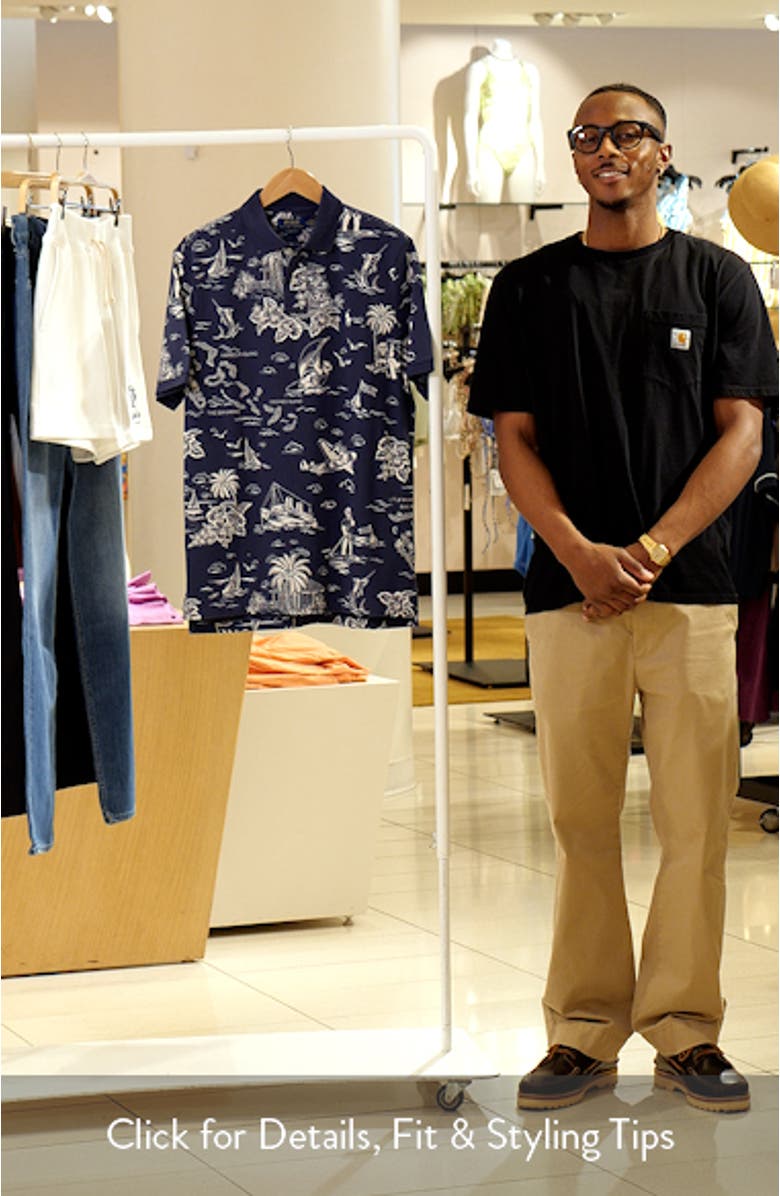 Classic Fit Polo Bear Print Cotton Piqué Polo, sales video thumbnail