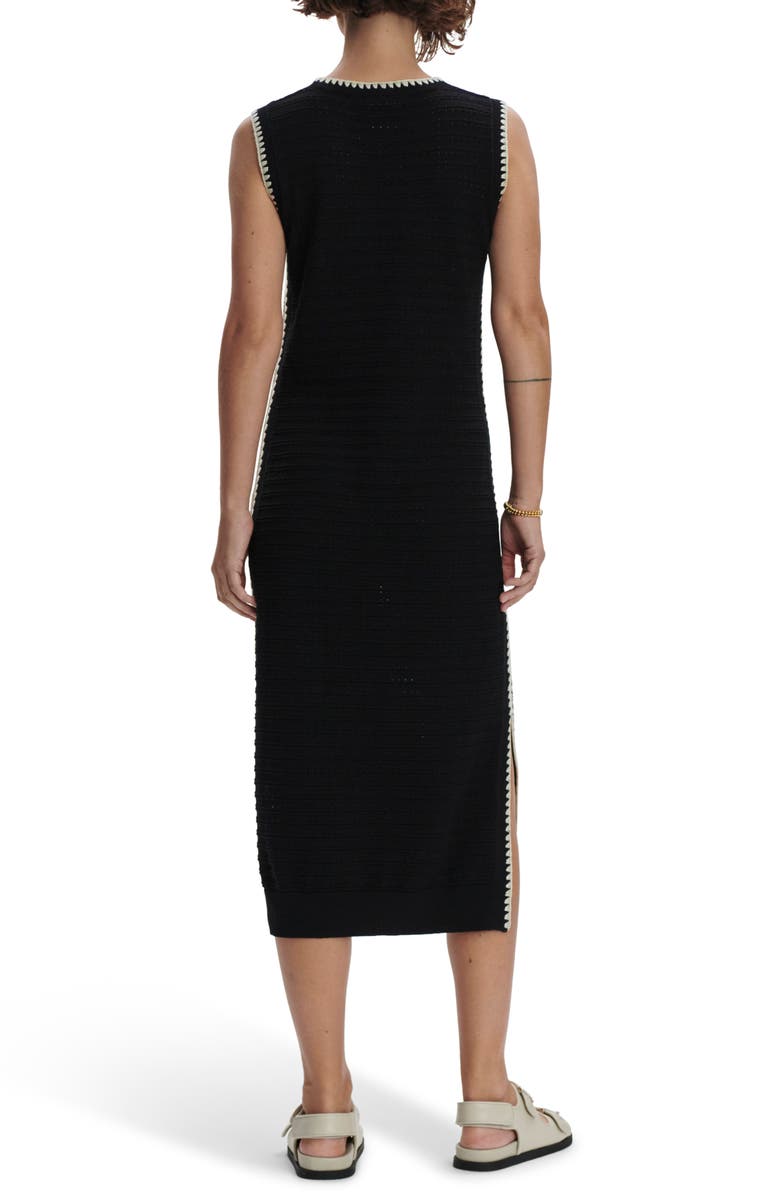 Varley Dwight Sleeveless Midi Dress, Alternate, color, Black/ White
