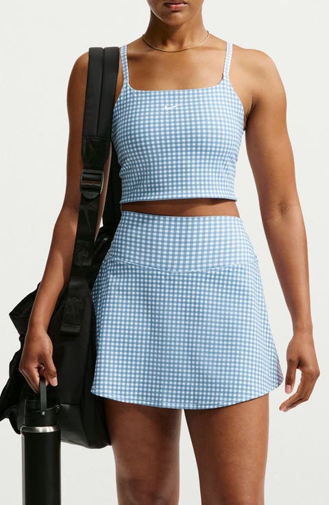 One Dri-FIT Padded Longline Gingham Sports Bra