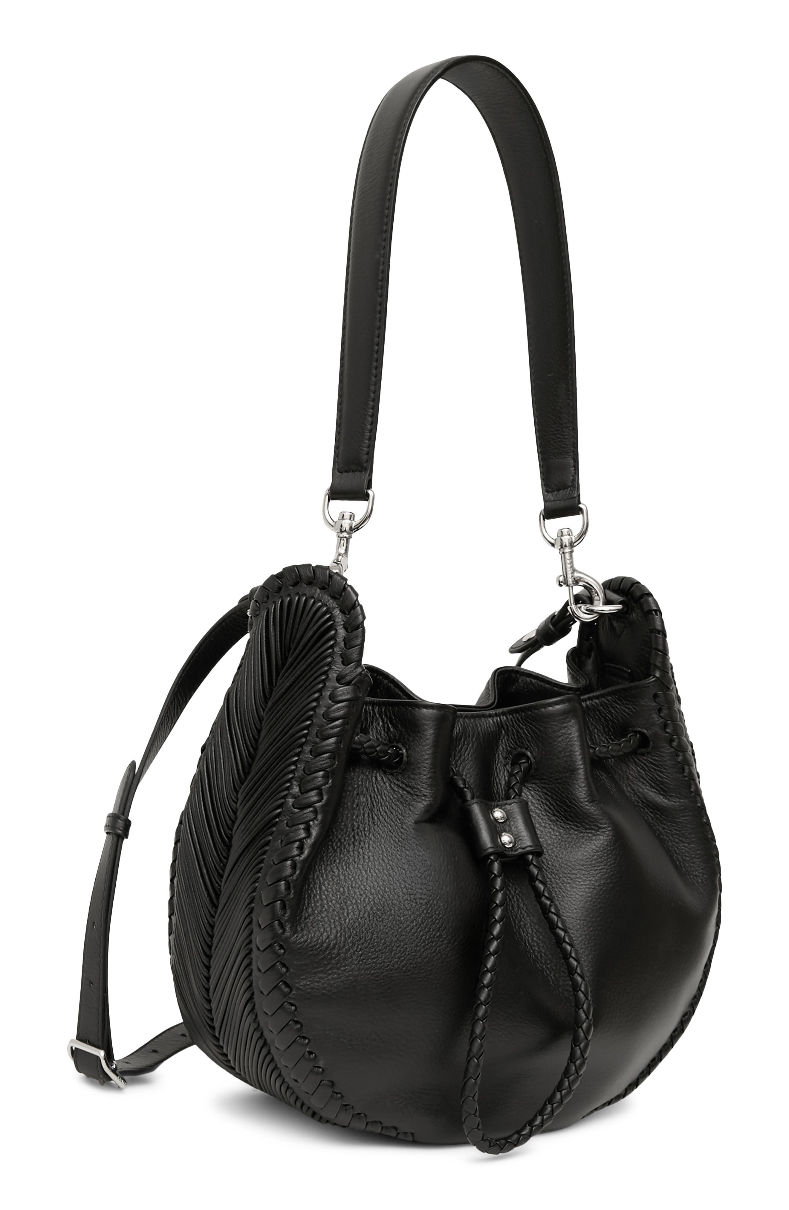 AIMEE All For Love Convertible Drawstring Bucket Bag, Alternate, color, Black