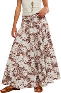 Free People Zephyr Print Convertible Bustle Maxi Skirt