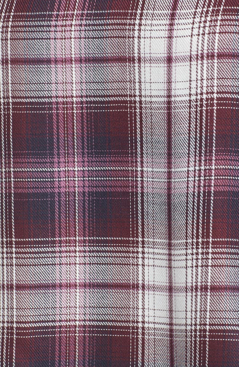 Bobeau Plaid Ruffle Top, Alternate, color, Purple Plaid