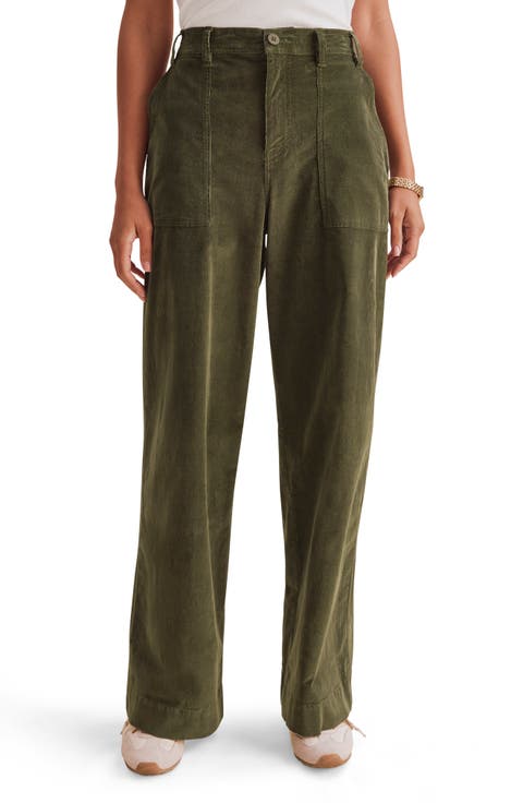 Colette Patch Pocket Wide Leg Corduroy Pants