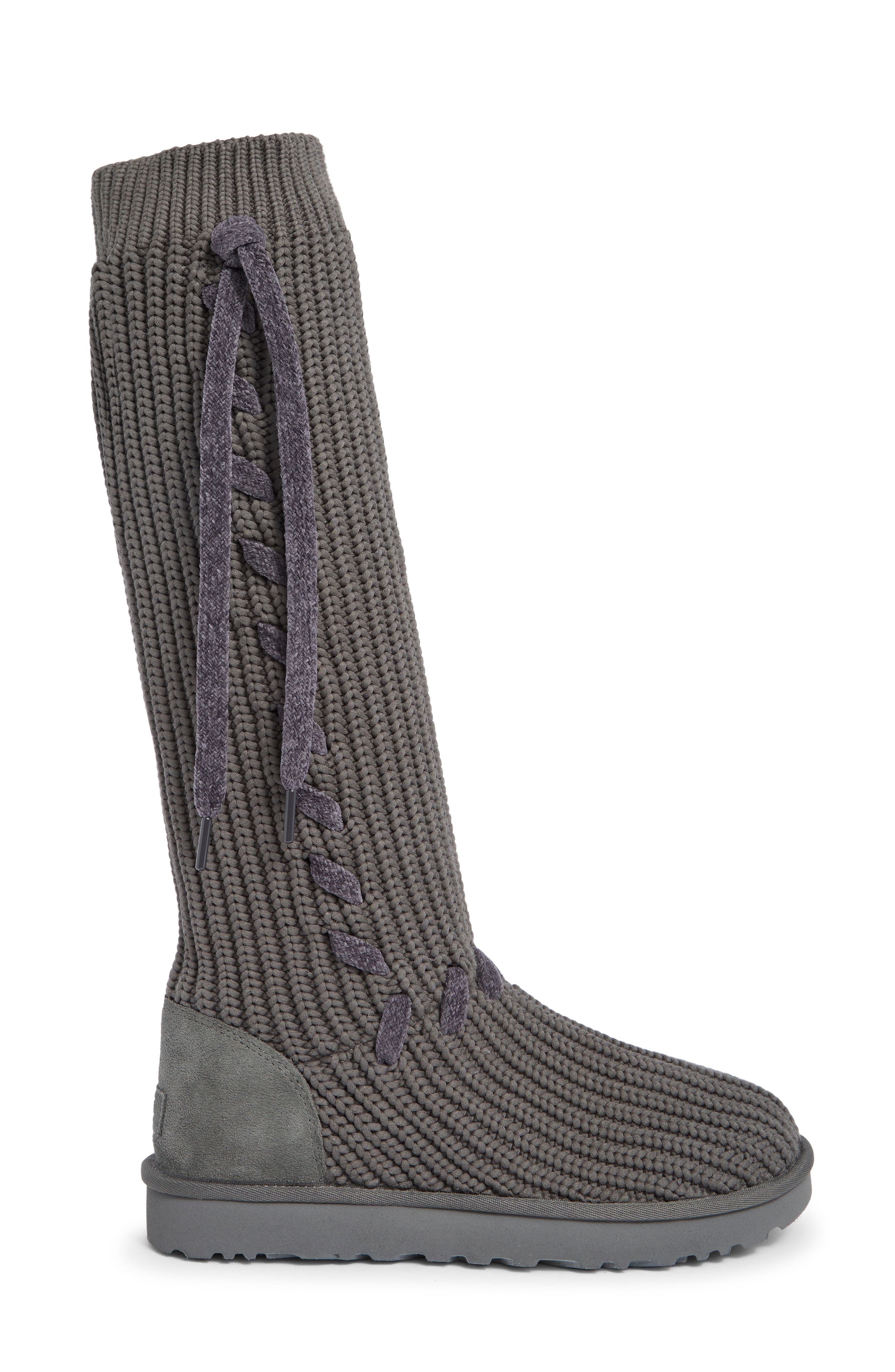 Classic Tall Whipstitch Knit Boot, Alternate, color, CHARCOAL