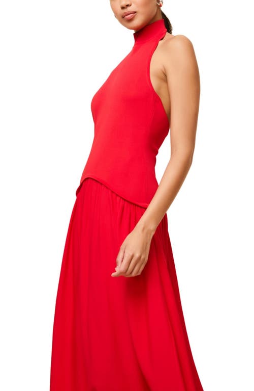 Solid & Striped The Soglio Halter Maxi Dress In Apple Red