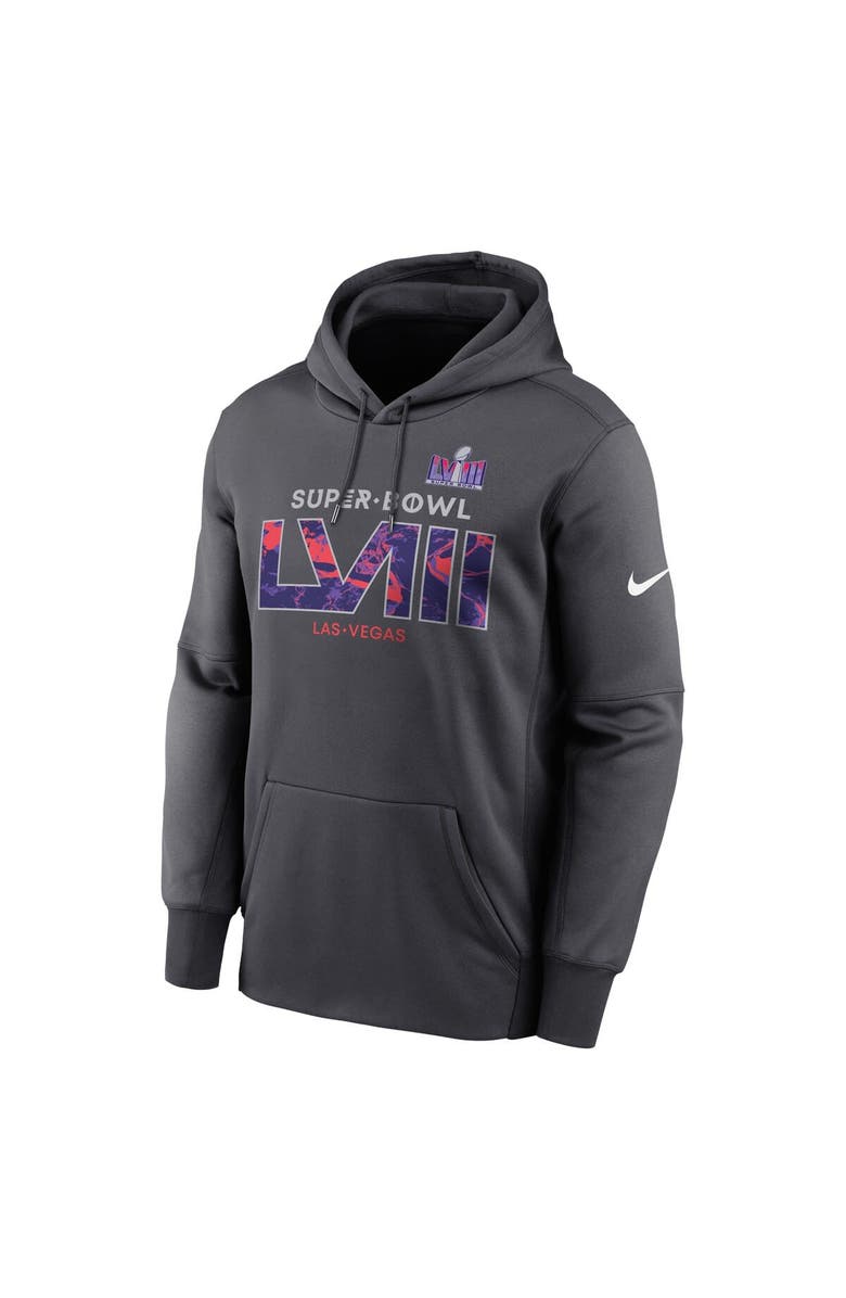 Nike Men's Nike Anthracite Super Bowl LVIII Fleece Performance Pullover Hoodie, Alternate, color,