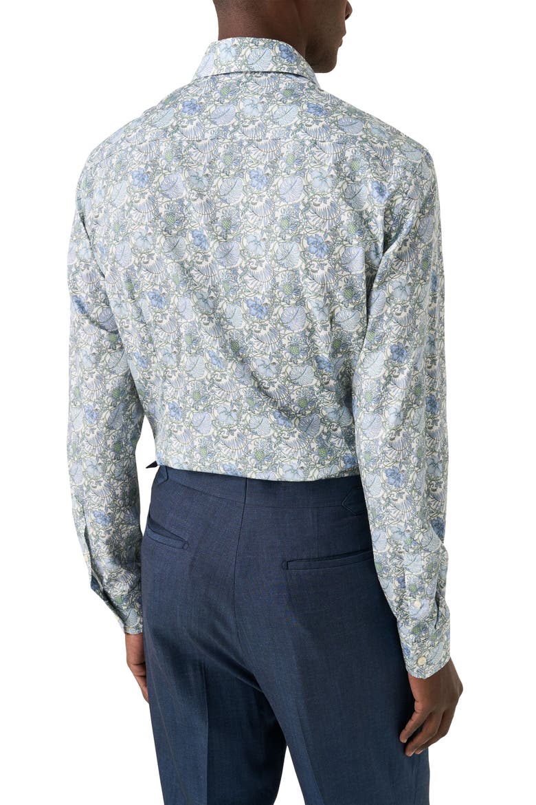 Slim Fit Floral Dress Shirt, Alternate, color, MEDIUM GREEN