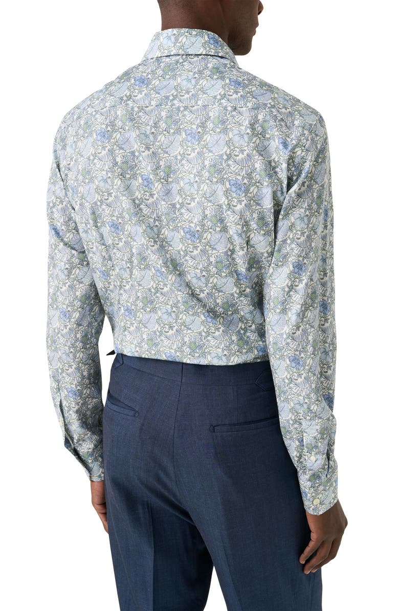 Eton Slim Fit Floral Dress Shirt, Alternate, color, Medium Green