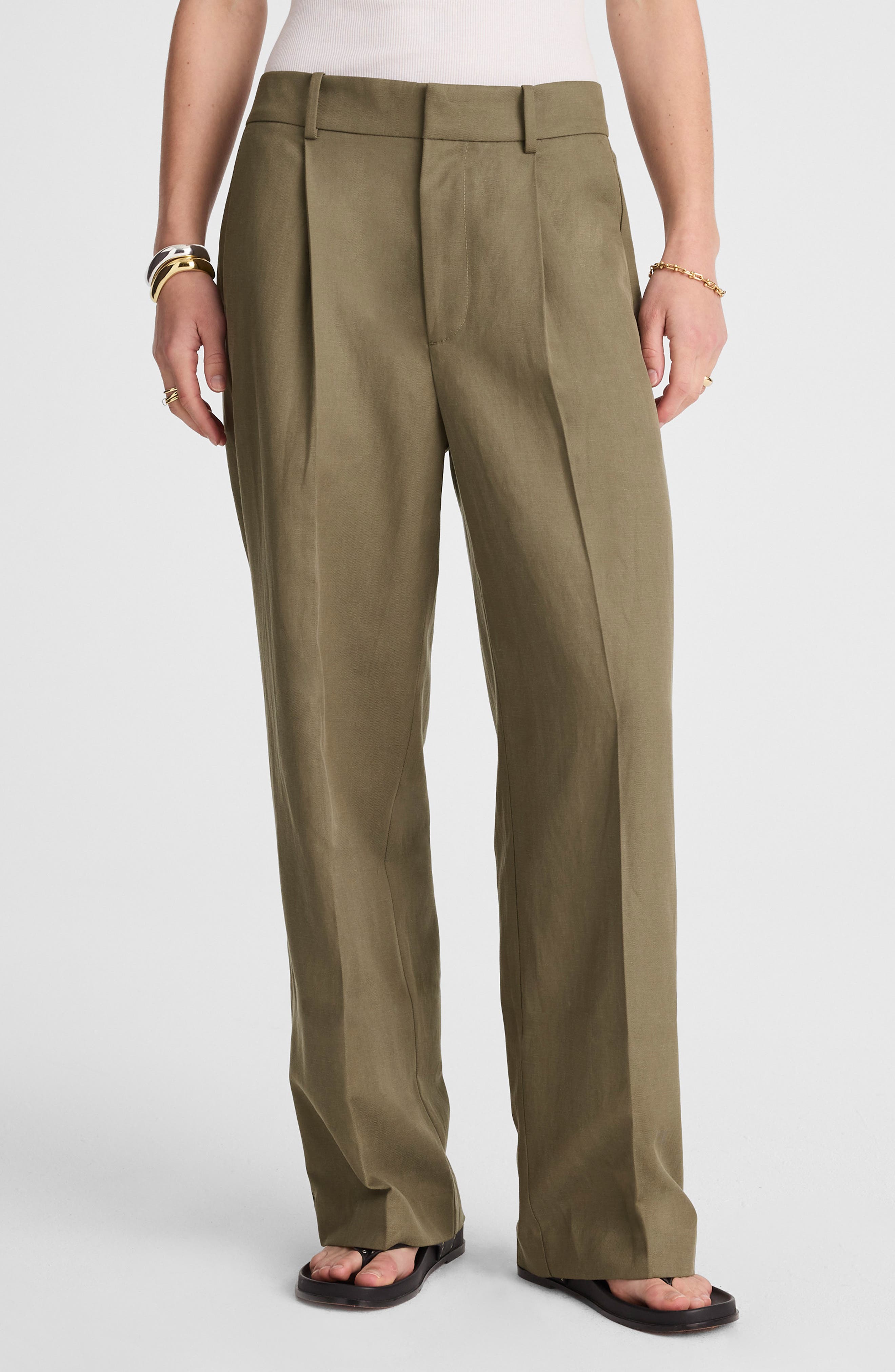 Madewell Slouchy Straight Leg Twill Pants